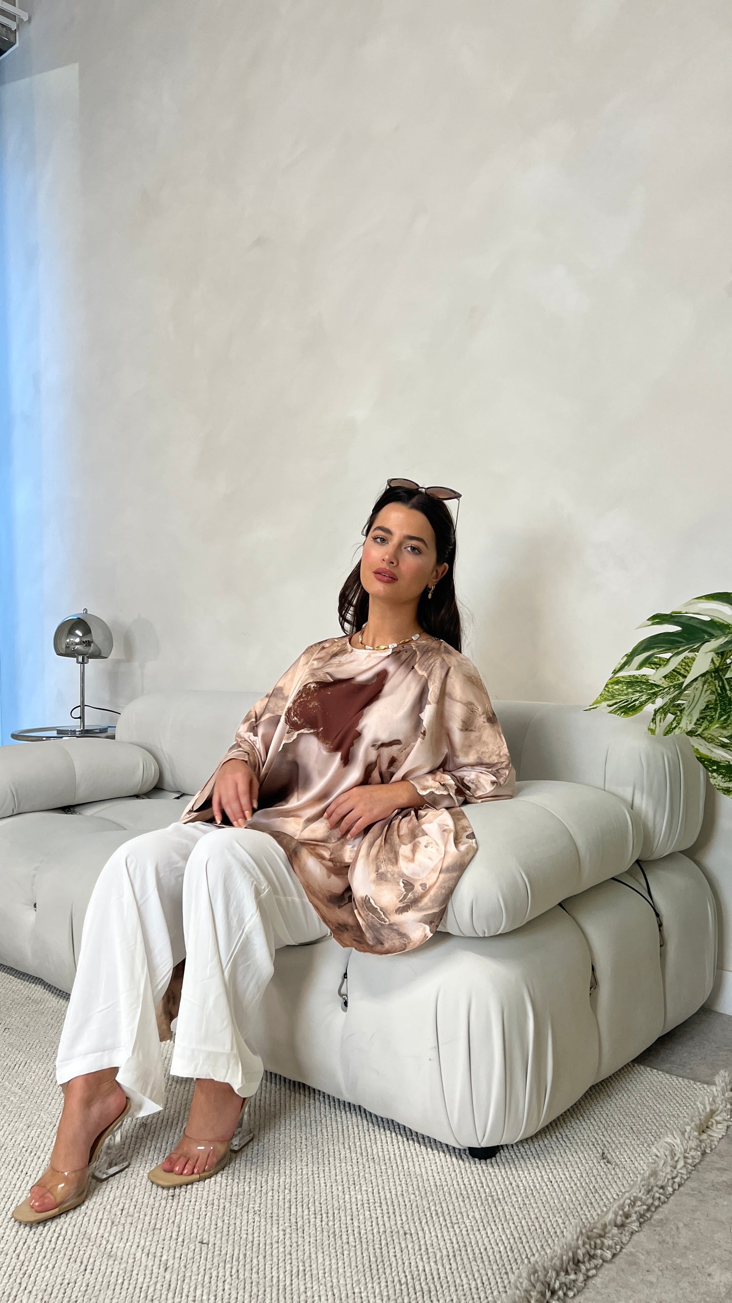 Silky Poncho and Trouser Set | Pink Amethyst